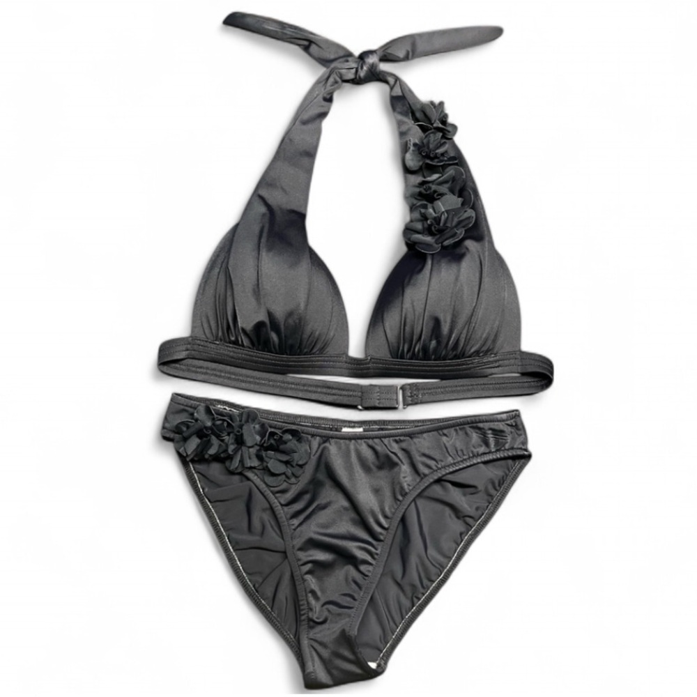 Venus Black Bikini with Flower accents, Bottoms 6/ Top C